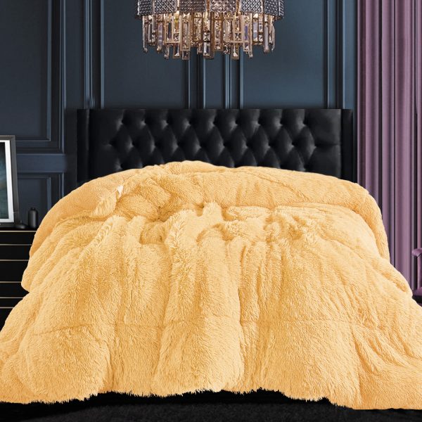 Κουβερτοπάπλωμα μαλλιαρό (220cm x 240cm) gold SilkFashion