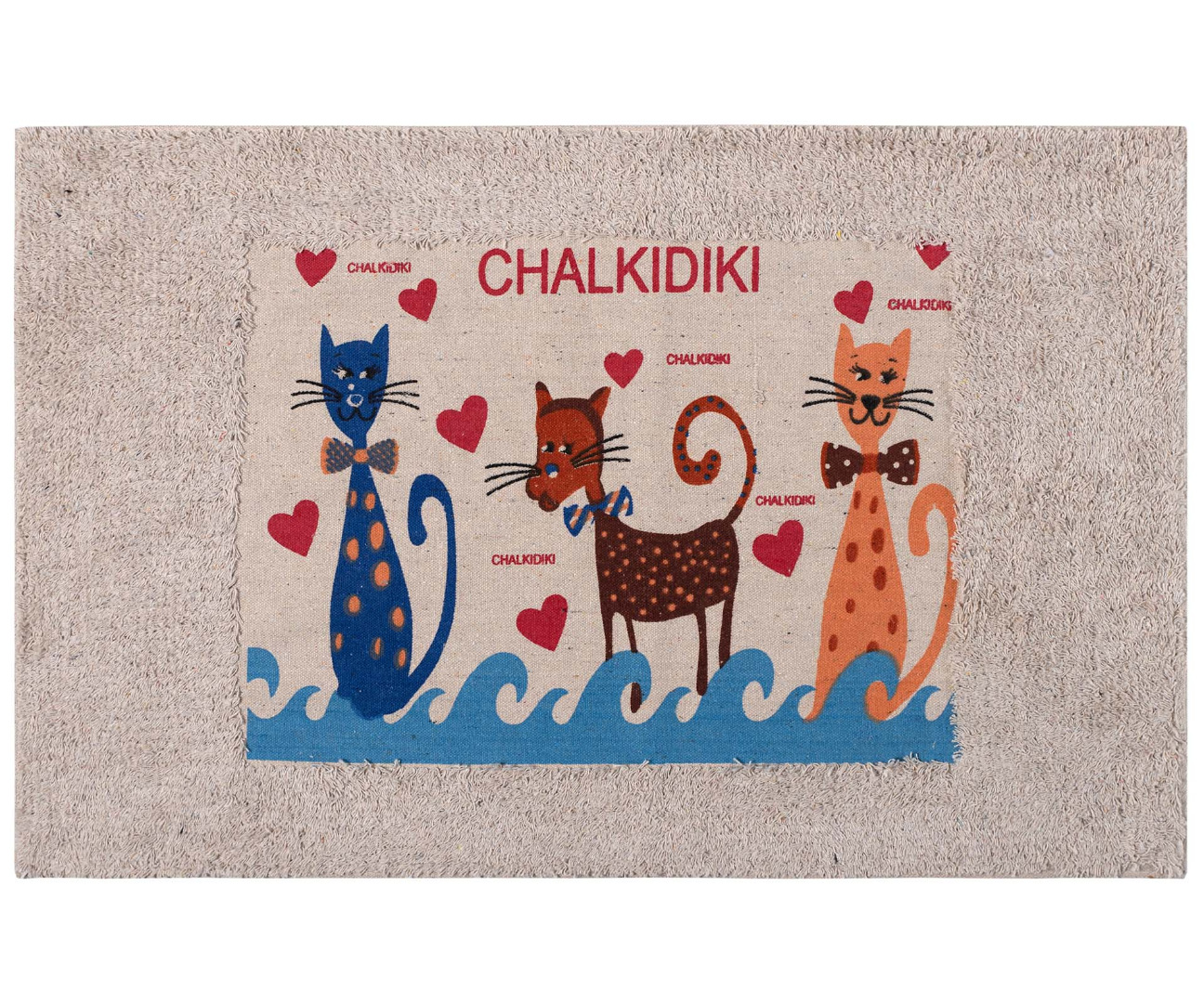 CHALKIDIKI-GATES Πατάκι γάτα Χαλκιδική (50cm x 80cm) SilkFashion - Image 1