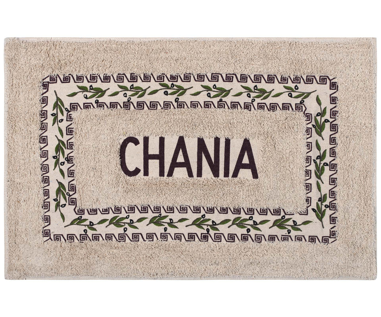 CHANIA-BROWN Πατάκι ελιά Χανιά (50cm x 80cm) καφέ SilkFashion - Image 1