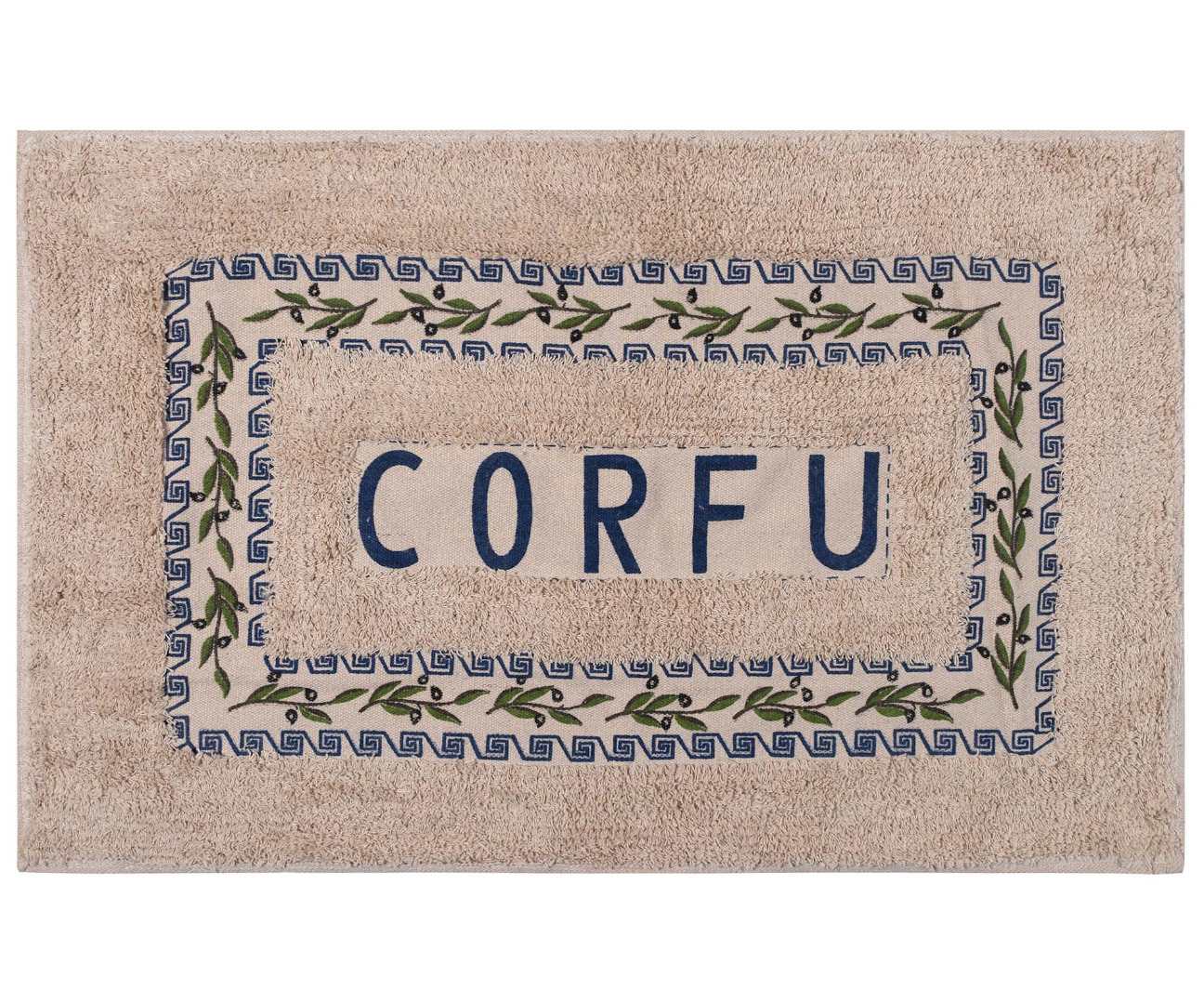 CORFU-BLUE Πατάκι ελιά Κέρκυρα (50cm x 80cm) μπλέ SilkFashion - Image 1