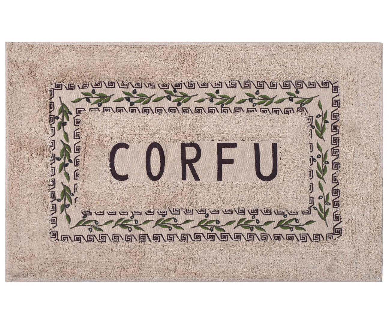 CORFU-BROWN Πατάκι ελιά Κέρκυρα (50cm x 80cm) καφέ SilkFashion - Image 1