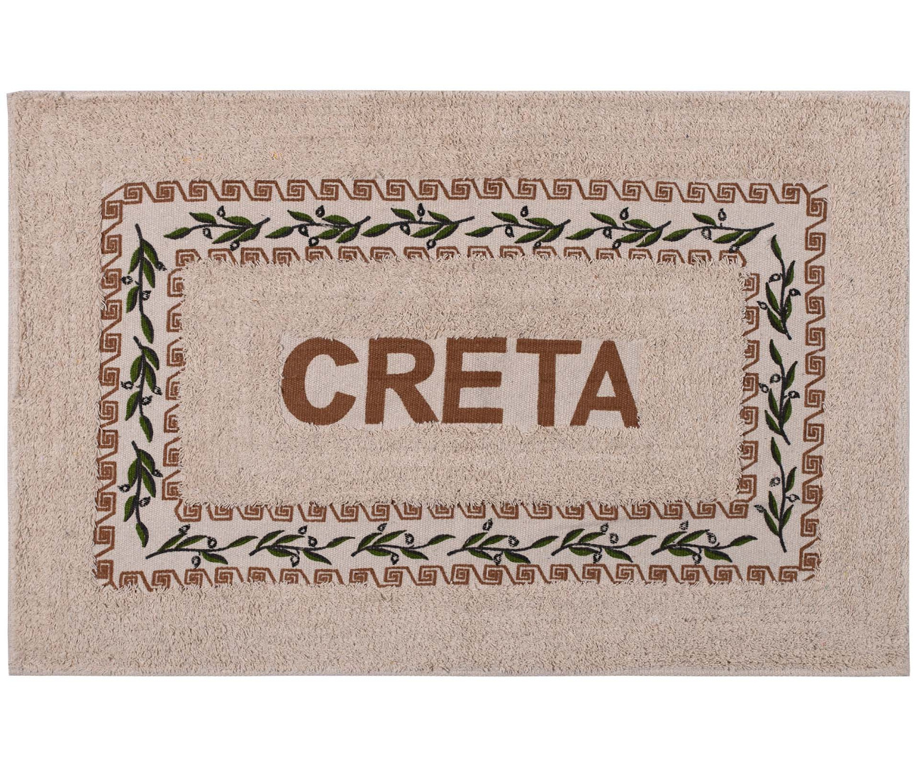 CRETA-BROWN Πατάκι ελιά Κρήτη (50cm x 80cm) καφέ SilkFashion - Image 1