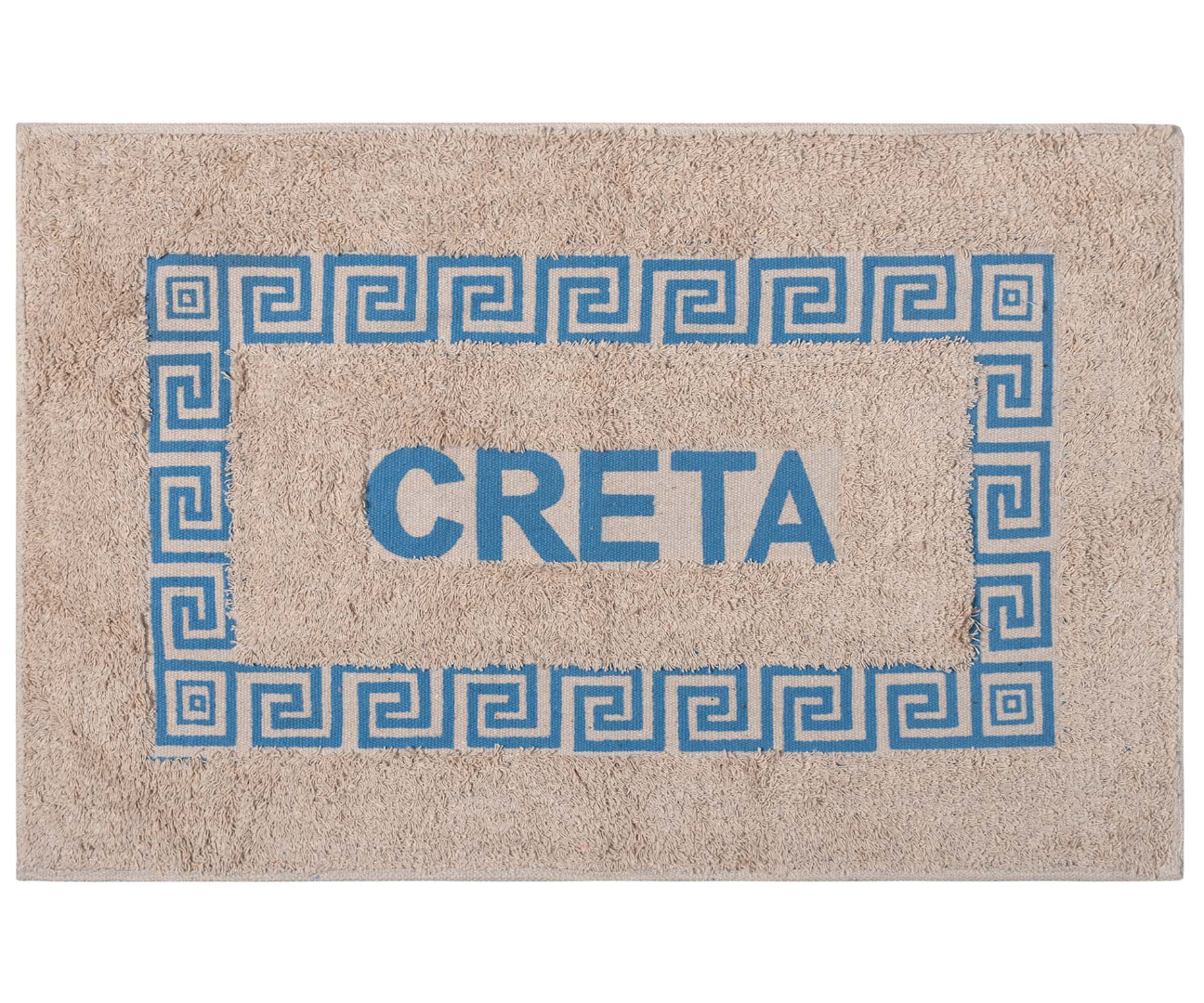 CRETA-GALAZIO-1 Πατάκι μαίανδρος Κρήτη (40cm x 60cm) σιέλ SilkFashion - Image 1