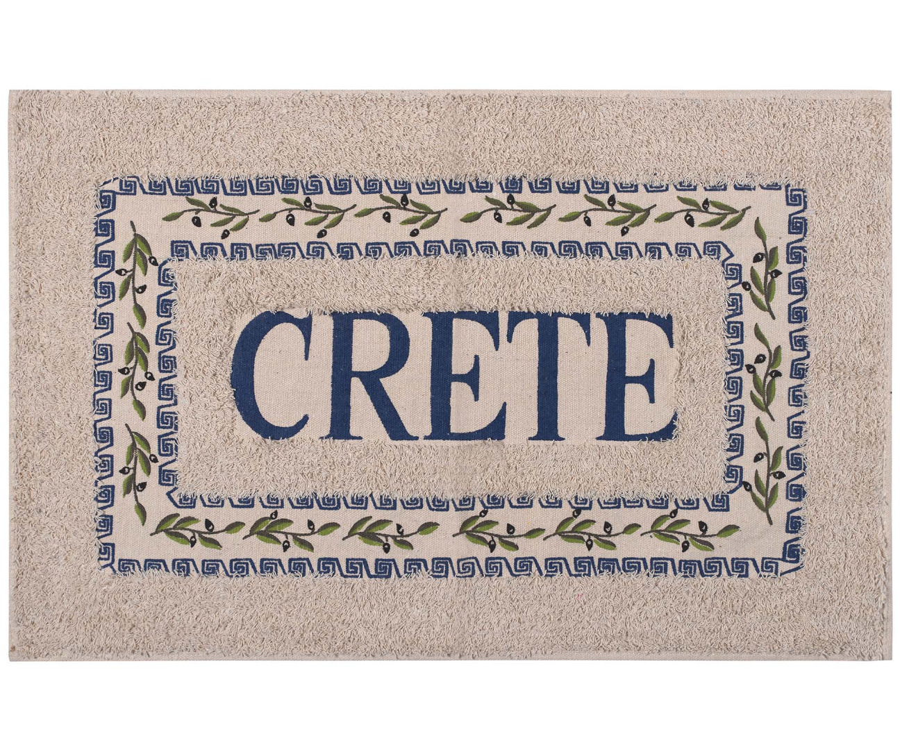 CRETE-BLUE Πατάκι ελιά Κρήτη (50cm x 80cm) μπλέ SilkFashion - Image 1