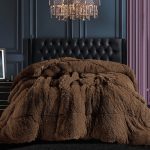 Κουβερτοπάπλωμα μαλλιαρό (170cm x 220cm) coffee SilkFashion