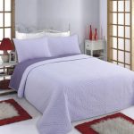 ΚΟΥΒΕΡΛΙ σετ (220cm x 240cm + 2 x 50cm x 70cm) DIAMOND lila/purple SilkFashion