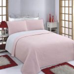 ΚΟΥΒΕΡΛΙ σετ (240cm x 260cm + 2 x 50cm x 70cm) DIAMOND pink/grey SilkFashion