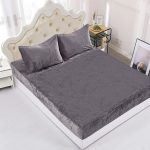 Fleece σεντόνι με λάστιχο και μαξιλαροθήκες (160cm x 200cm + 35cm) σκούρο γκρί SilkFashion