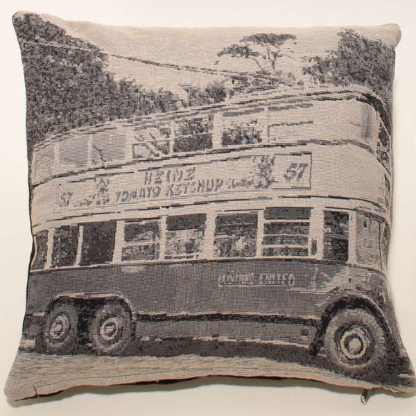 ΜΑΞΙΛΑΡΟΘΗΚΗ (45cm x 45cm) ENGLISH BUS BLACK  SilkFashion