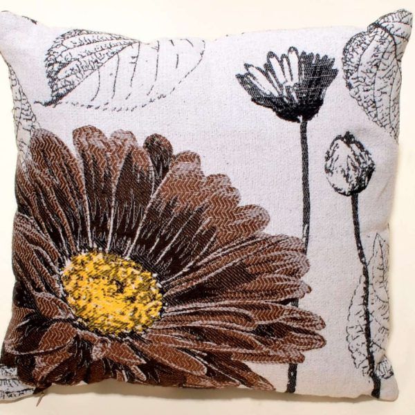 ΜΑΞΙΛΑΡΟΘΗΚΗ (45cm x 45cm) FLOWER BROWN  SilkFashion