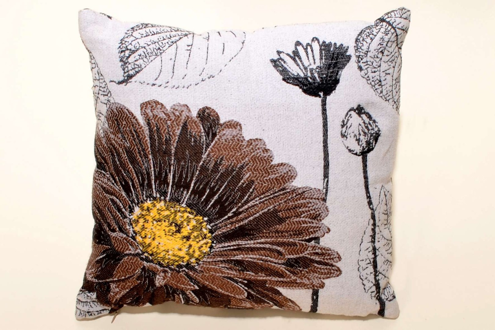 FLOWER-BROWN ΜΑΞΙΛΑΡΟΘΗΚΗ (45cm x 45cm) FLOWER BROWN SilkFashion - Image 1