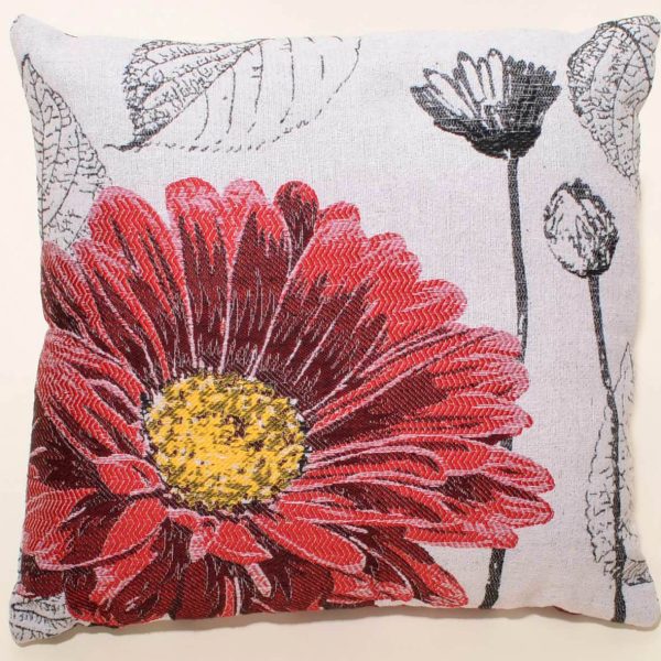 ΜΑΞΙΛΑΡΟΘΗΚΗ (45cm x 45cm) FLOWER RED SilkFashion