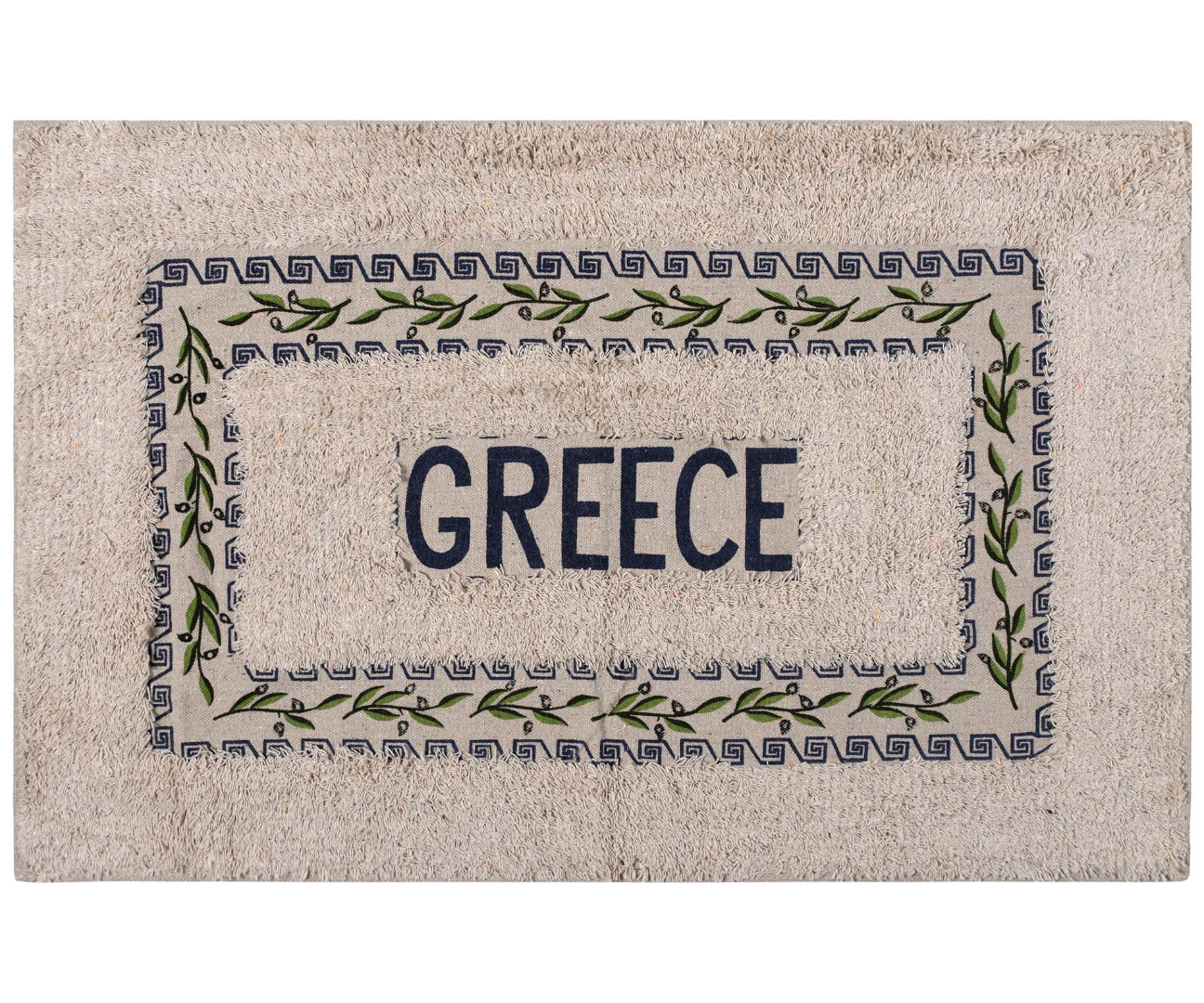 GREECE-BLUE Πατάκι ελιά Greece (50cm x 80cm) μπλέ SilkFashion - Image 1