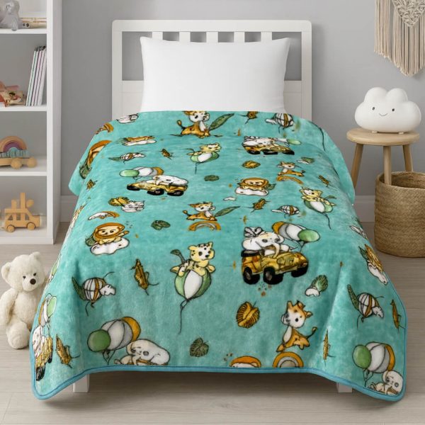 Παιδική Κουβέρτα Βελουτέ 160x220 Μονή Happy Zoo Astron Italy