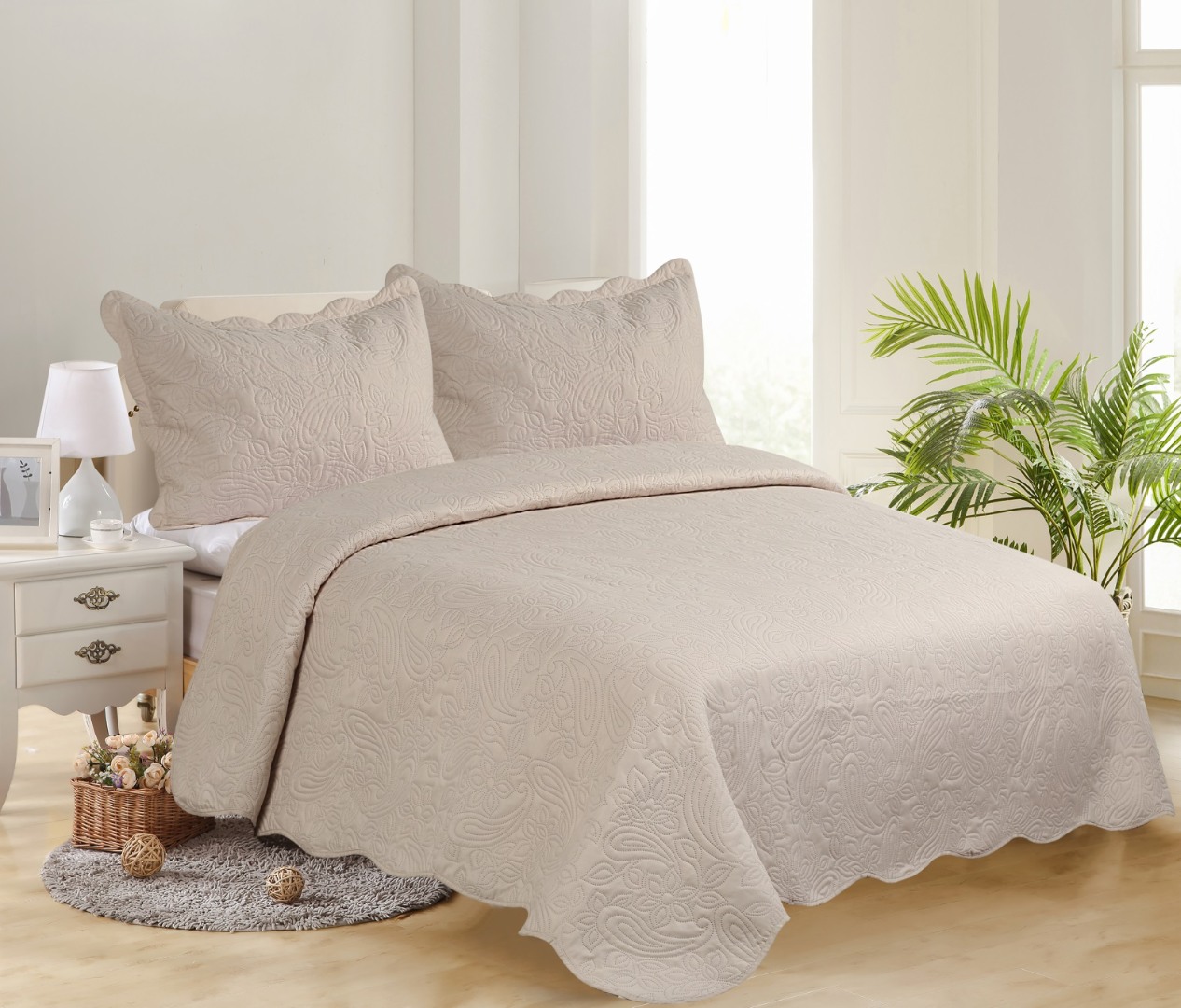 IMG_6142- ΜΟΝΟ ΚΟΥΒΕΡΛΙ SOLID ( 160cm x 220cm + 1 x 50cm x 70cm ) camel/camel SilkFashion - Image 1