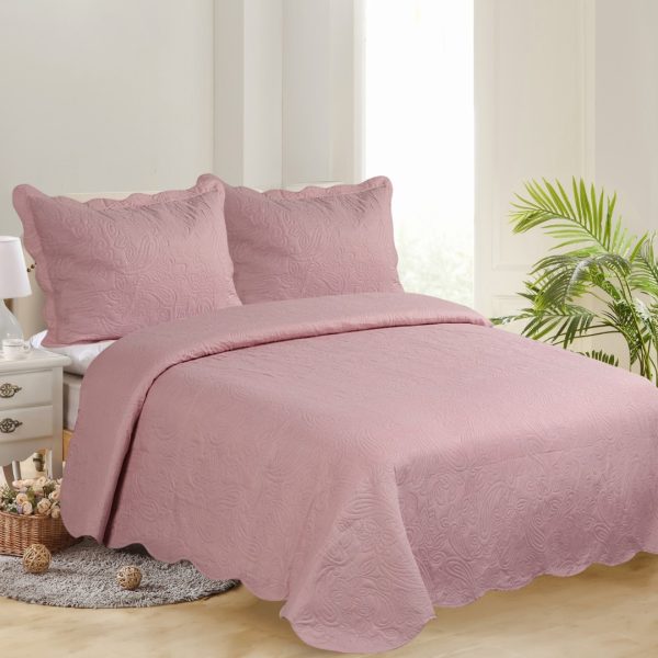 Μονό κουβερλί solid (160cm x 220cm + 1 x 50cm x 70cm ) amethyst/cream SilkFashion