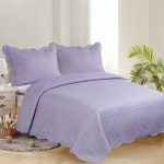 ΥΠΕΡΔΙΠΛΟ ΚΟΥΒΕΡΛΙ (220cm x 240cm + 2 x 50cm x 70cm )SOLID LIGHT LILA/ DARK LILA SilkFashion