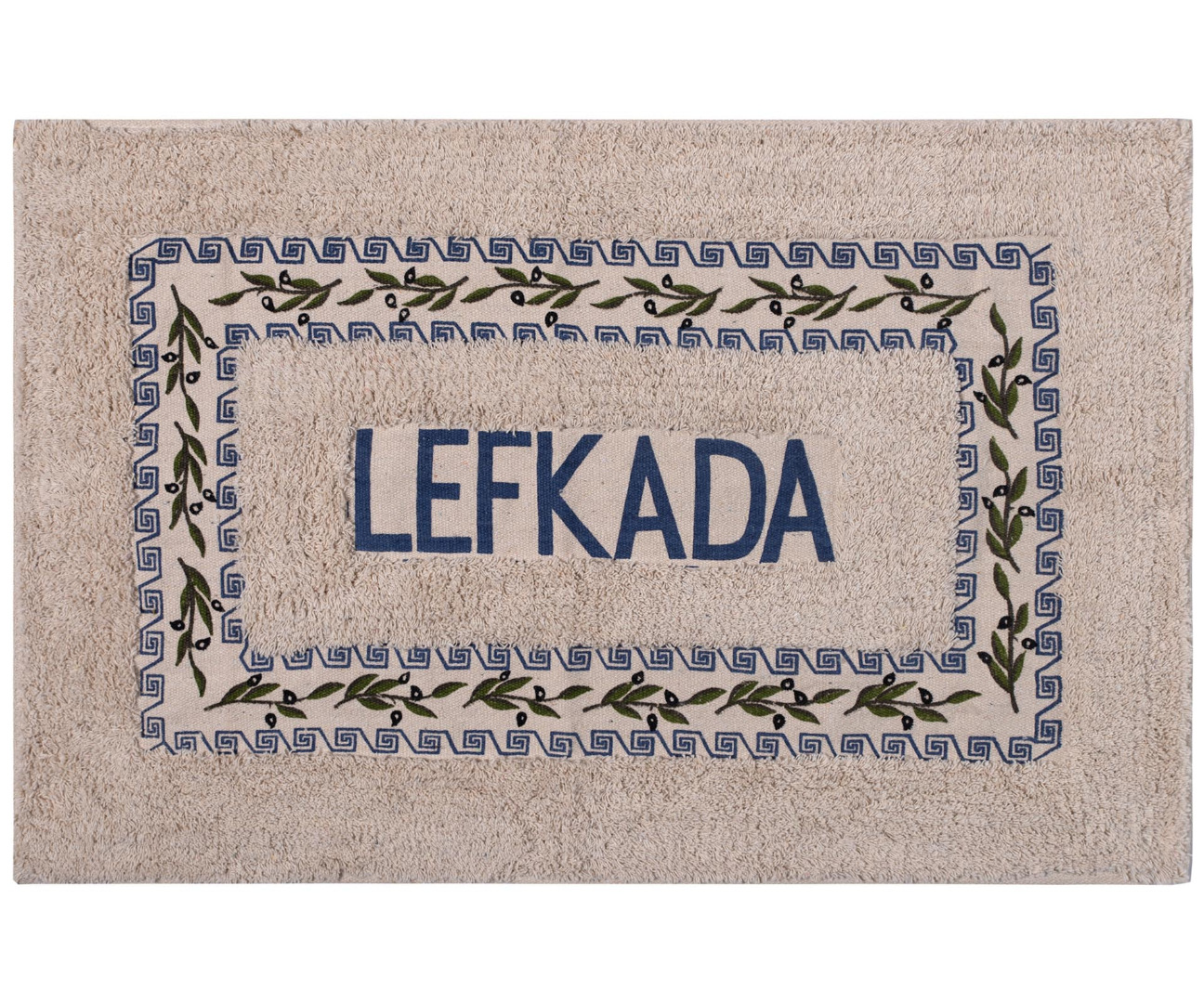 LEYKADA-BLUE Πατάκι ελιά Λευκάδα (50cm x 80cm) μπλέ SilkFashion - Image 1