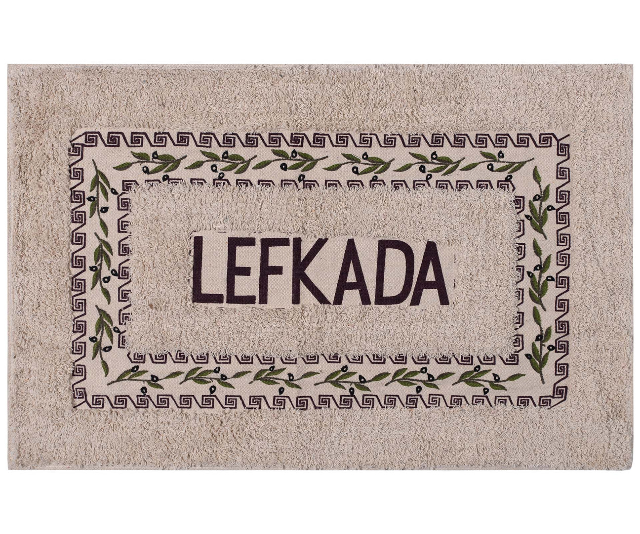 LEYKADA-BROWN Πατάκι ελιά Λευκάδα (50cm x 80cm) καφέ SilkFashion - Image 1