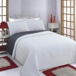 ΚΟΥΒΕΡΛΙ σετ (220cm x 240cm + 2 x 50cm x 70cm) LINES grey/anthracite SilkFashion