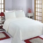 ΚΟΥΒΕΡΛΙ σετ (160cm x 220cm + 1 x 50cm x 70cm) LINES ivory SilkFashion