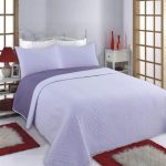 ΚΟΥΒΕΡΛΙ σετ (240cm x 260cm + 2 x 50cm x 70cm) LINES lila/purple SilkFashion