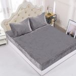 Fleece σεντόνι με λάστιχο και μαξιλαροθήκες (160cm x 200cm + 35cm) light grey SilkFashion