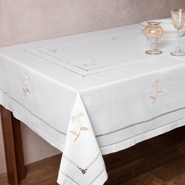 Τραπεζομάντηλα MD0698 (180cm x 180cm) ivory SilkFashion