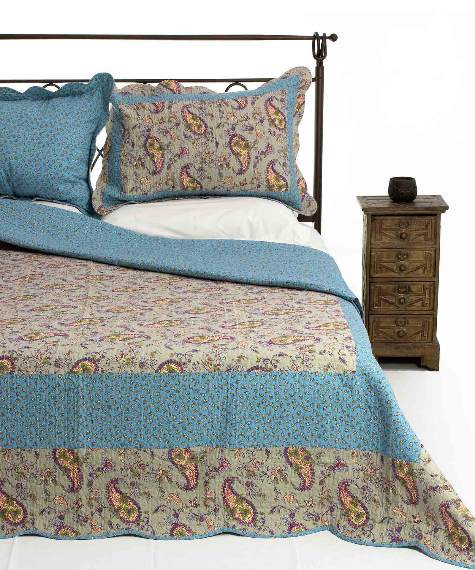 NS76-1b ΚΟΥΒΕΡΛΙ σετ (220cm x 240cm + 2 x 50cm x 70cm) NS76-1 SilkFashion - Image 1