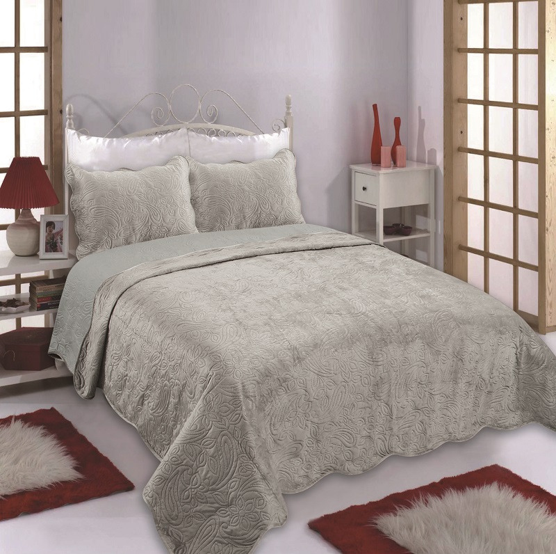 NX2212beige-1 ΚΟΥΒΕΡΛΙ SUPERSOFT NX2212 (220cm x 240cm + 2 x 50cm x 70cm ) BEIGE SilkFashion - Image 1