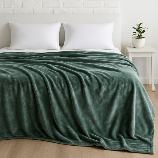 Κουβέρτα βελουτέ υπέρδιπλη 220x240 Olive Astron Italy