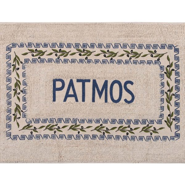 Πατάκι ελιά Πάτμος (50cm x 80cm) μπλέ SilkFashion