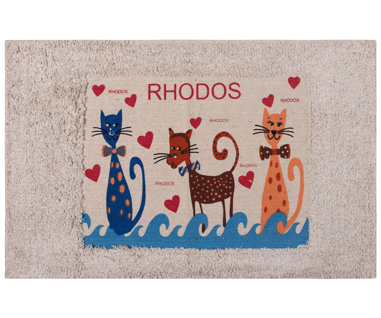 RHODES-GATES Πατάκι γάτα Ρόδος (50cm x 80cm) SilkFashion - Image 1