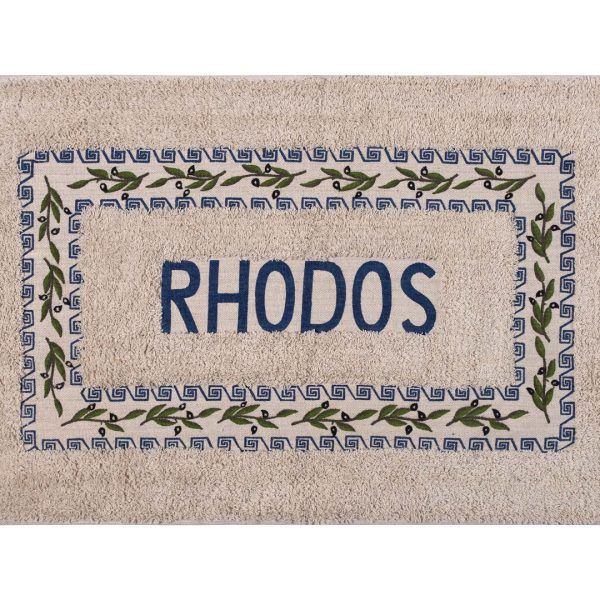Πατάκι ελιά Ρόδος (50cm x 80cm) μπλέ SilkFashion