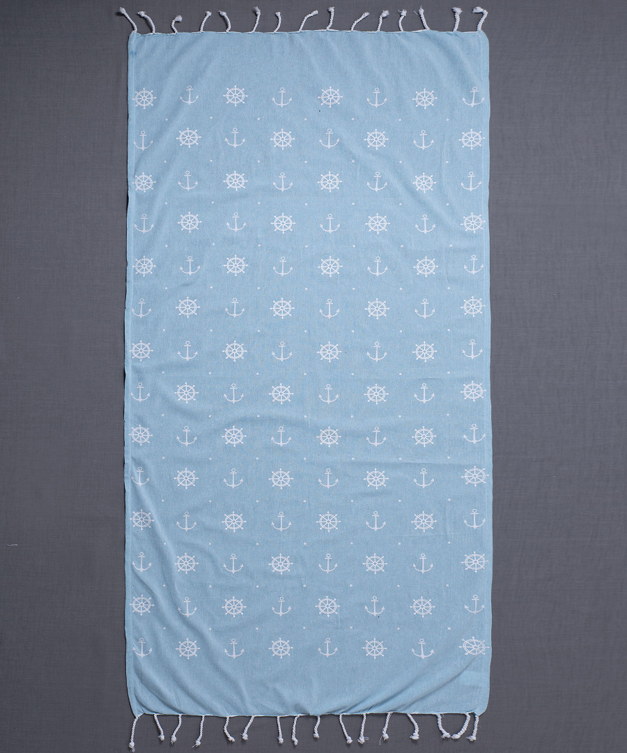 SF1755-L.-BLUEb Pestemal sf1755 (90cm x 180cm) σιέλ SilkFashion - Image 1