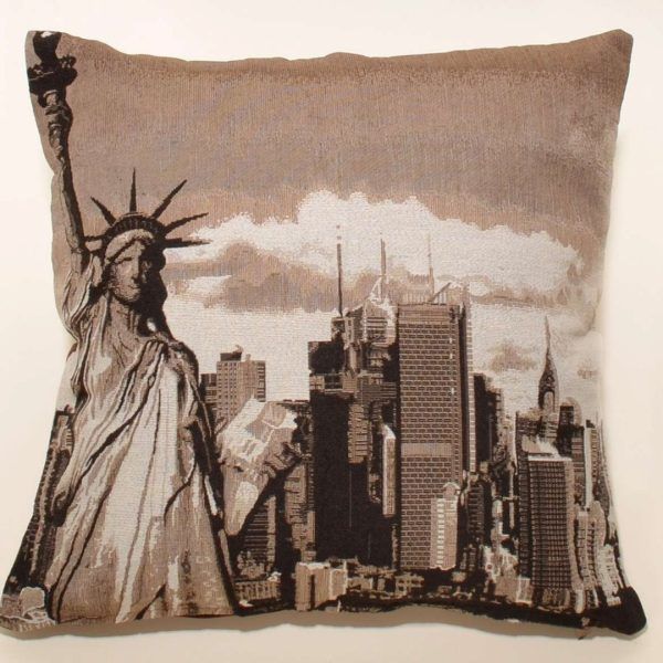 ΜΑΞΙΛΑΡΟΘΗΚΗ (45cm x 45cm) STATUE OF LIBERTY BROWN  SilkFashion