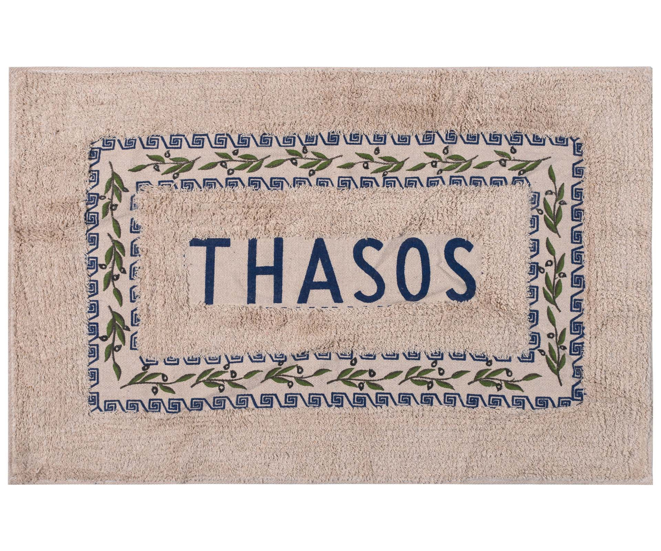 THASOS-BLUE Πατάκι ελιά Θάσος (50cm x 80cm) μπλέ SilkFashion - Image 1