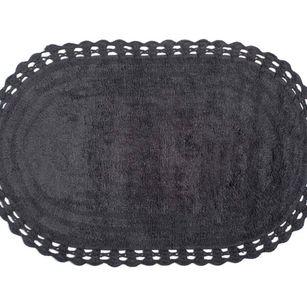 ΠΑΤΑΚΙ OVAL (60CM X 100CM) ΣΚΟΥΡΟ ΓΚΡΙ SilkFashion