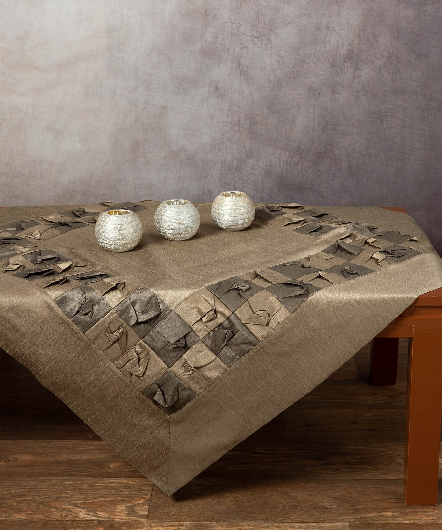 Untitled-1499 καρέ (85cm X 85cm) 3918 λαδί δίχρωμο SilkFashion - Image 1