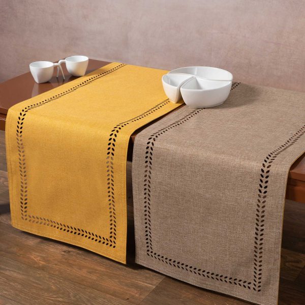 τραβέρσα (45cm x 170cm) bg18 κίτρινη/άμμου SilkFashion