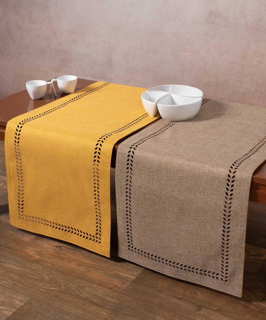 Untitled-1617-1 τραβέρσα (45cm x 170cm) bg18 κίτρινη/άμμου SilkFashion - Image 1