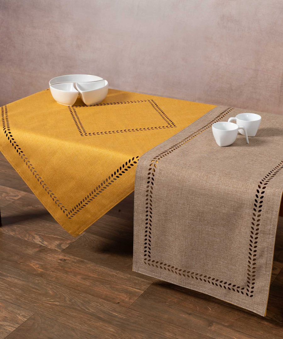 Untitled-1619 καρέ (90cm x 90cm) bg18 κίτρινο/άμμου SilkFashion - Image 1