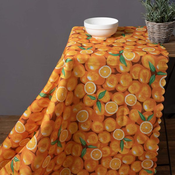 Αλέκιαστο τραπεζομάντηλο 418 (170cm x 220cm) πορτοκαλί SilkFashion