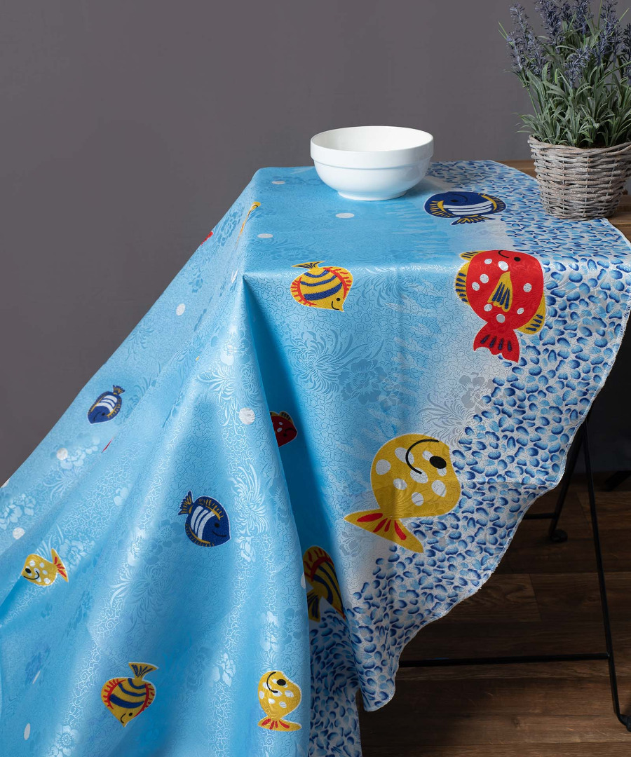 Untitled-1738-3 τραπεζομάντηλα 215 ( 90cm x 90cm) ψάρι SilkFashion - Image 1