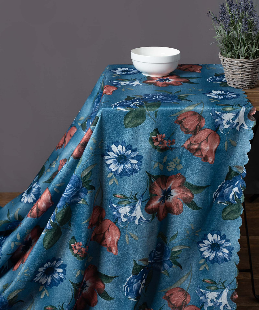 Untitled-1745-1 Αλέκιαστο τραπεζομάντηλο 03-95 (170cm x 220cm) μπλέ SilkFashion - Image 1