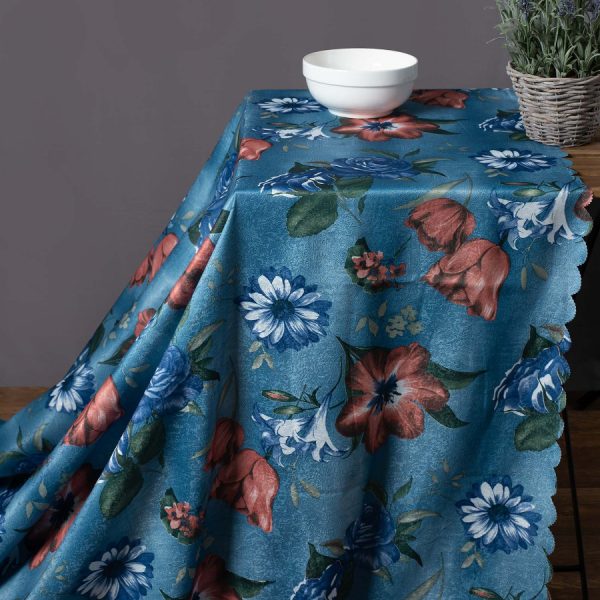 Αλέκιαστο τραπεζομάντηλο 03-95 (170cm x 170cm) μπλέ SilkFashion