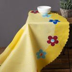 τραπεζομάντηλα 177 ( 150cm ροτόντα) κίτρινο SilkFashion