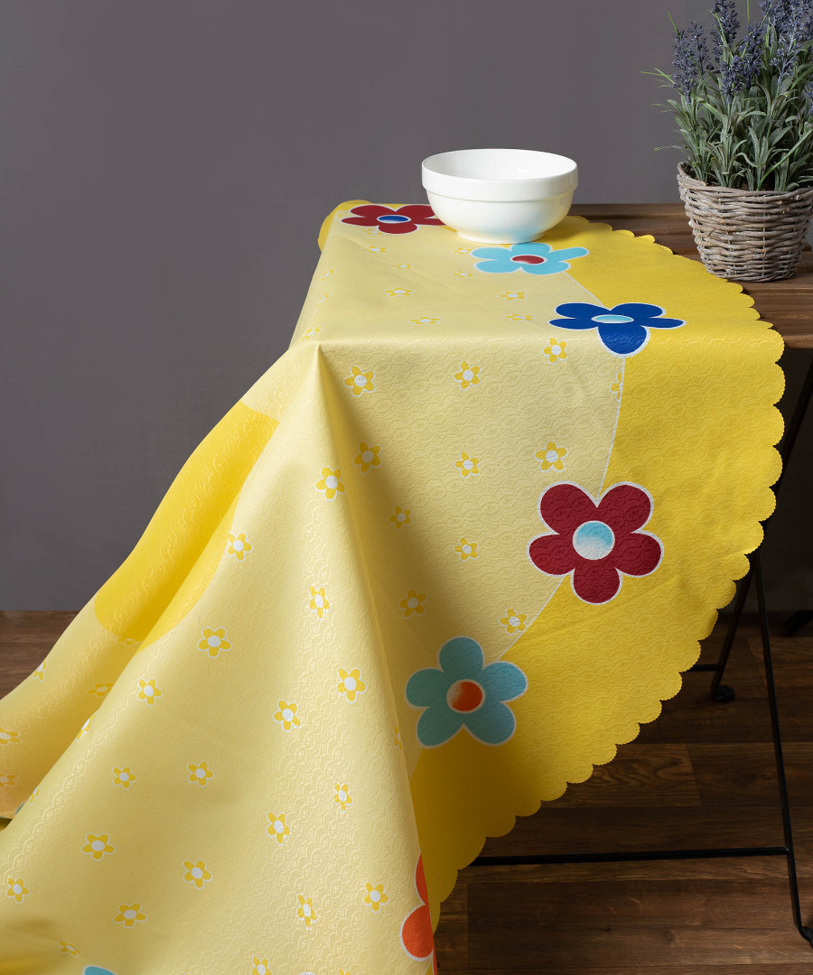 Untitled-1748 τραπεζομάντηλα 177 ( 150cm ροτόντα) κίτρινο SilkFashion - Image 1