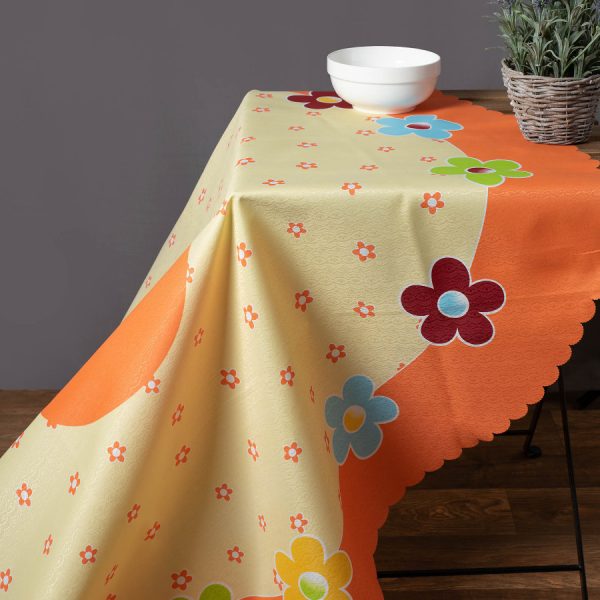 τραπεζομάντηλα 177 ( 150cm ροτόντα) πορτοκαλί SilkFashion