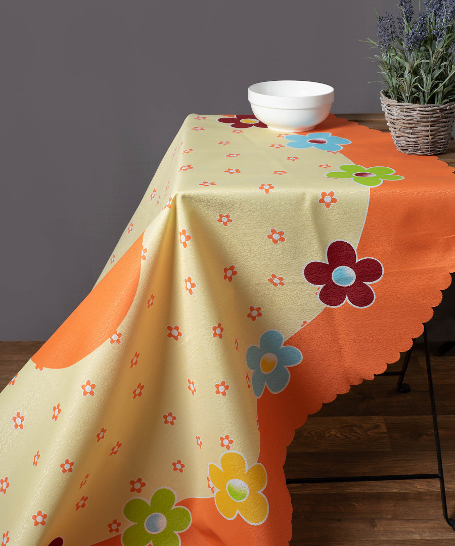 Untitled-1749 τραπεζομάντηλα 177 ( 150cm ροτόντα) πορτοκαλί SilkFashion - Image 1